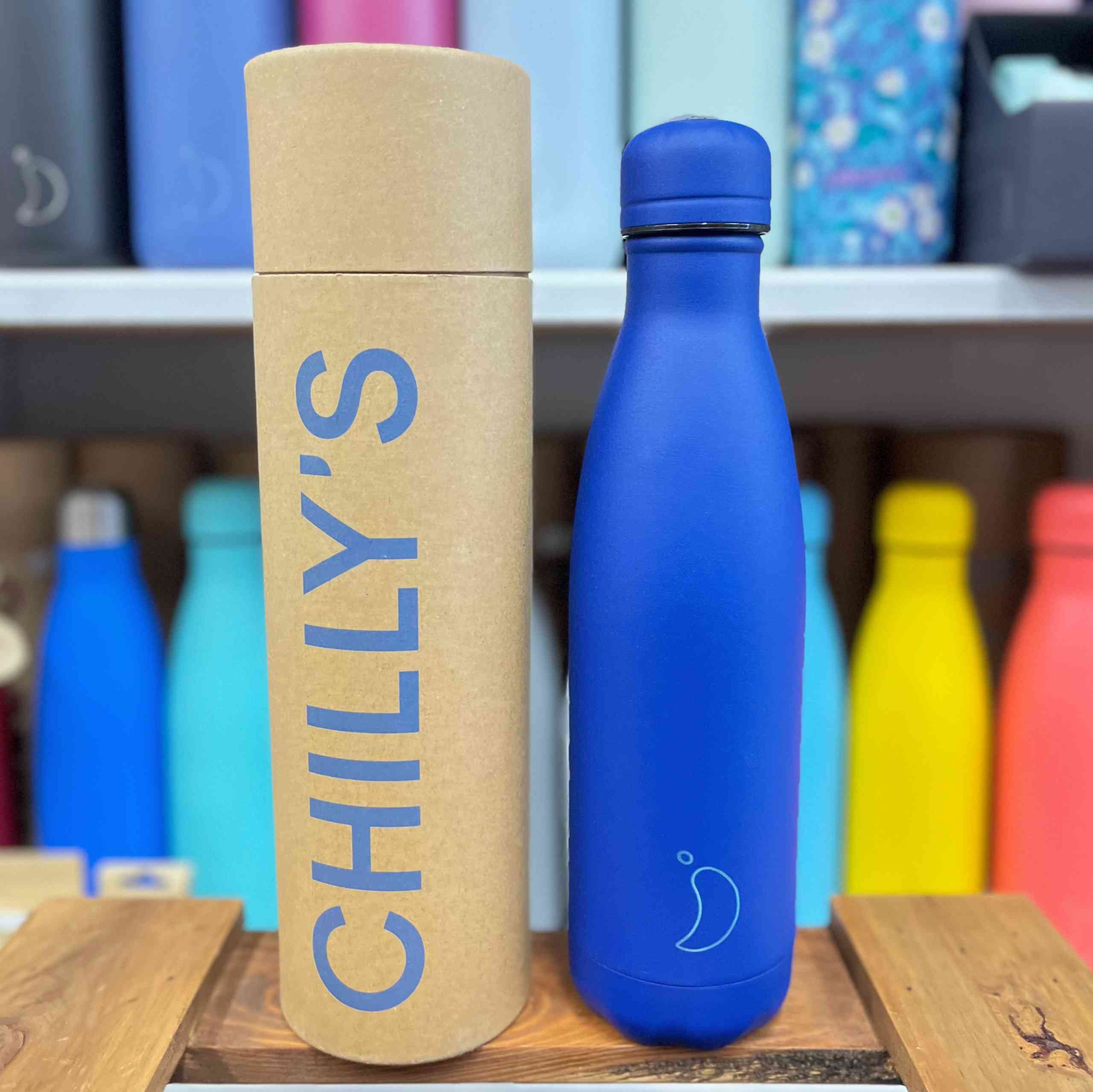 Chilly's Vacuum Insulated Stainless Steel 500ml Sports Drinking Bottle -  Matte Blue